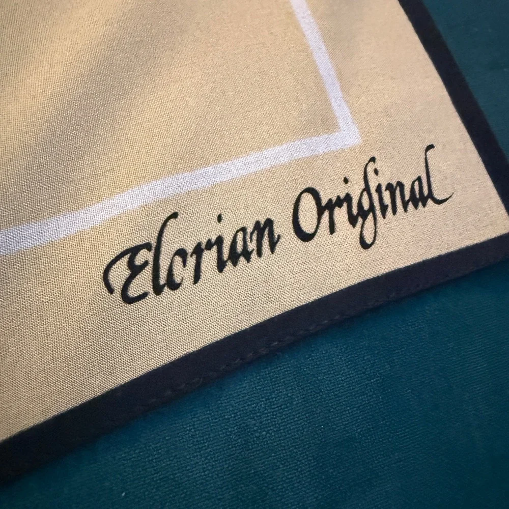 Elorian Original Vintage Italian Polyester Scarf Abstract Floral Tan Brown Black